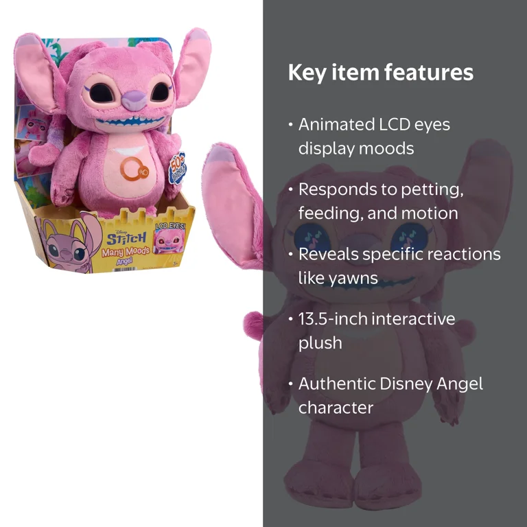 Disney, Stitch Many Moods Angel Plush, 13.5-inch, Pink - Walmart.com