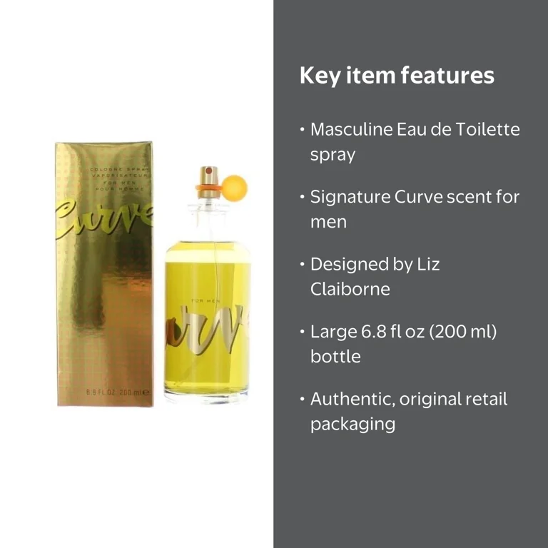 Curve, Cologne Spray for Men, 6.8 Oz, Eau de Toilette - Walmart.com