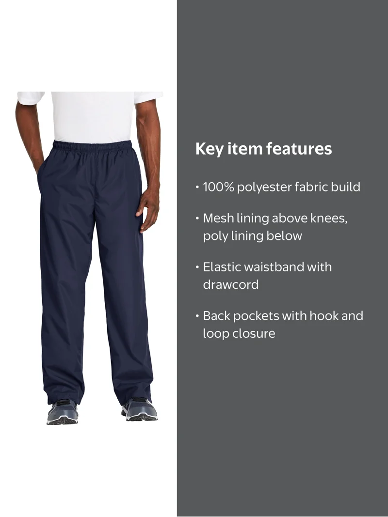 Sport-Tek Men's Polyester Wind Pants PST74, Track Joggers with