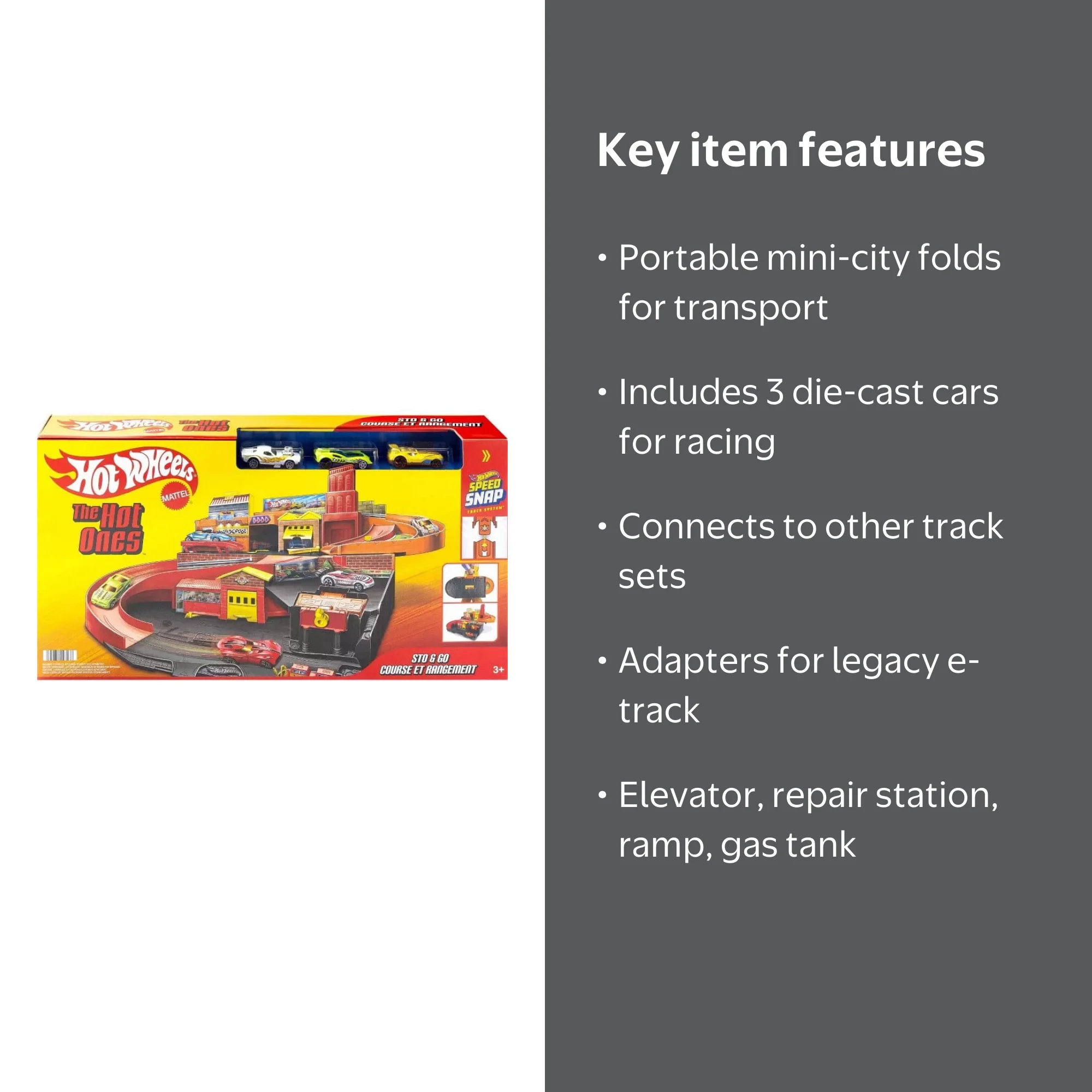 Hot Wheels The Hot Ones Sto & Go Diecast Car Track Set - Walmart.com