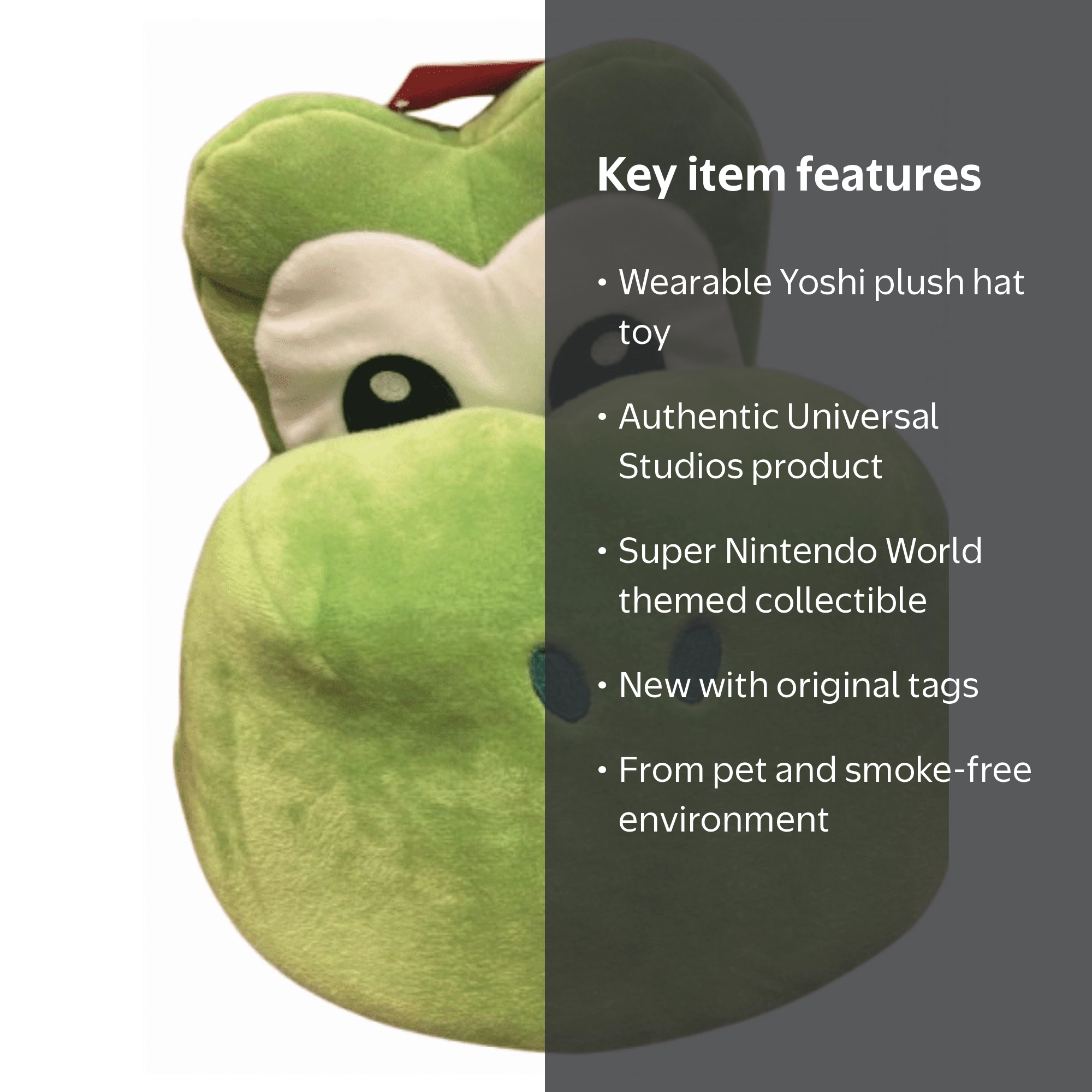 Universal Studios Super Nintendo World Yoshi Plush Hat Toy New