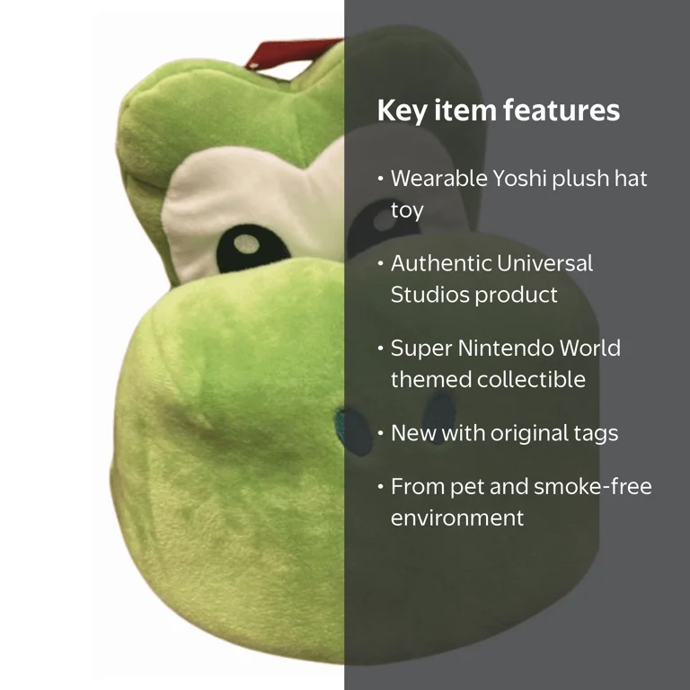 Universal Studios Super Nintendo World Yoshi Plush Hat Toy New