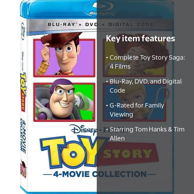 Toy Story: 4-Movie Collection, Blu-Ray DVD Digital, Kids and