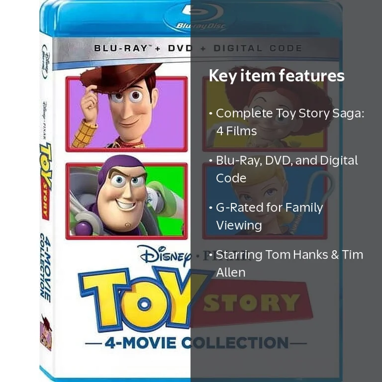 Toy Story: 4-Movie Collection, Blu-Ray DVD Digital, Kids and