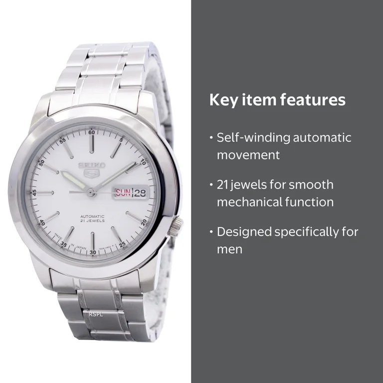 Seiko 5 Men's Watch, Automatic 21 Jewels, Day Date, Made in Japan