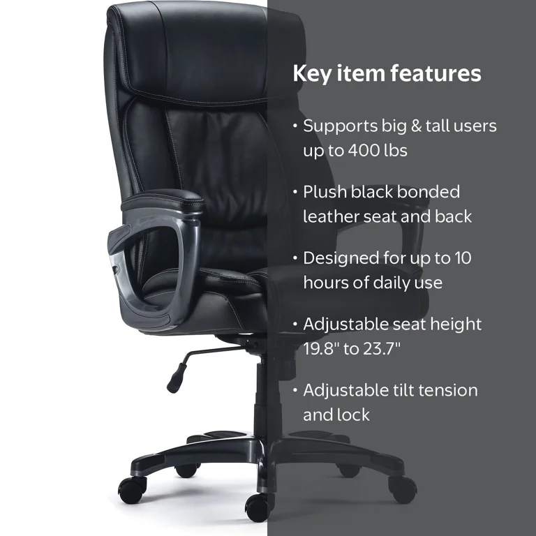 Staples, Lockland Bonded Leather Big Tall Managers Chair, 58067