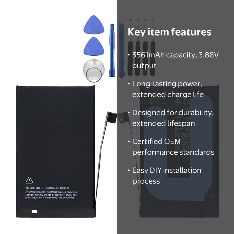 KIQ Replacement Battery For Apple iPhone 16(3.88V 3561mAh Li-Ion