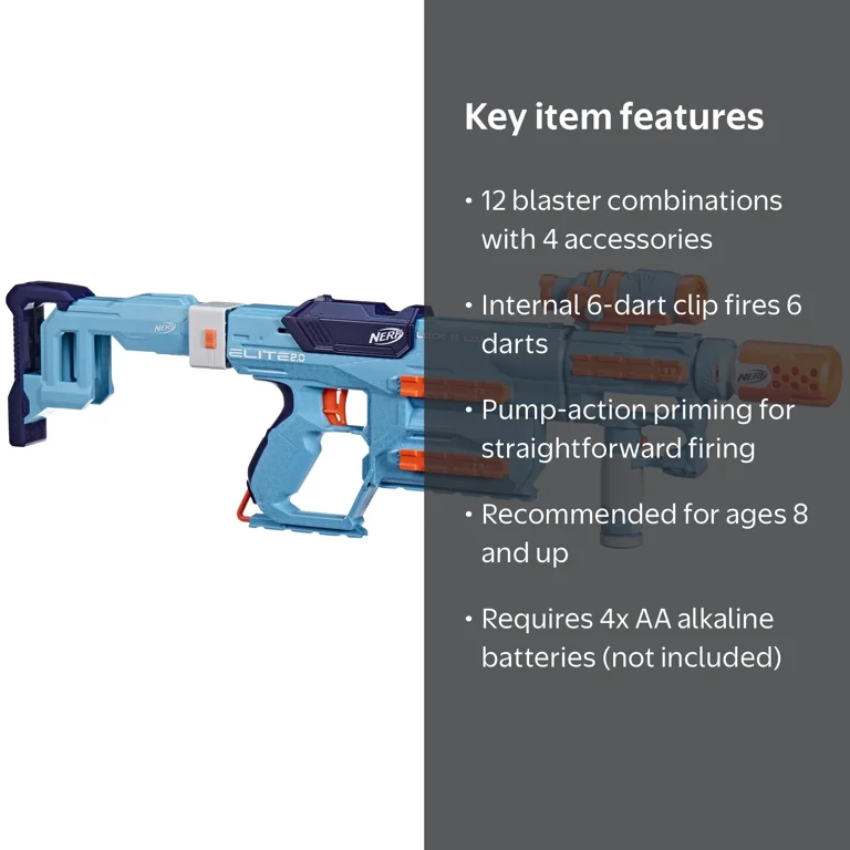 Nerf Elite 2.0 Pack, Customizable Blaster, 50 Darts, Removable