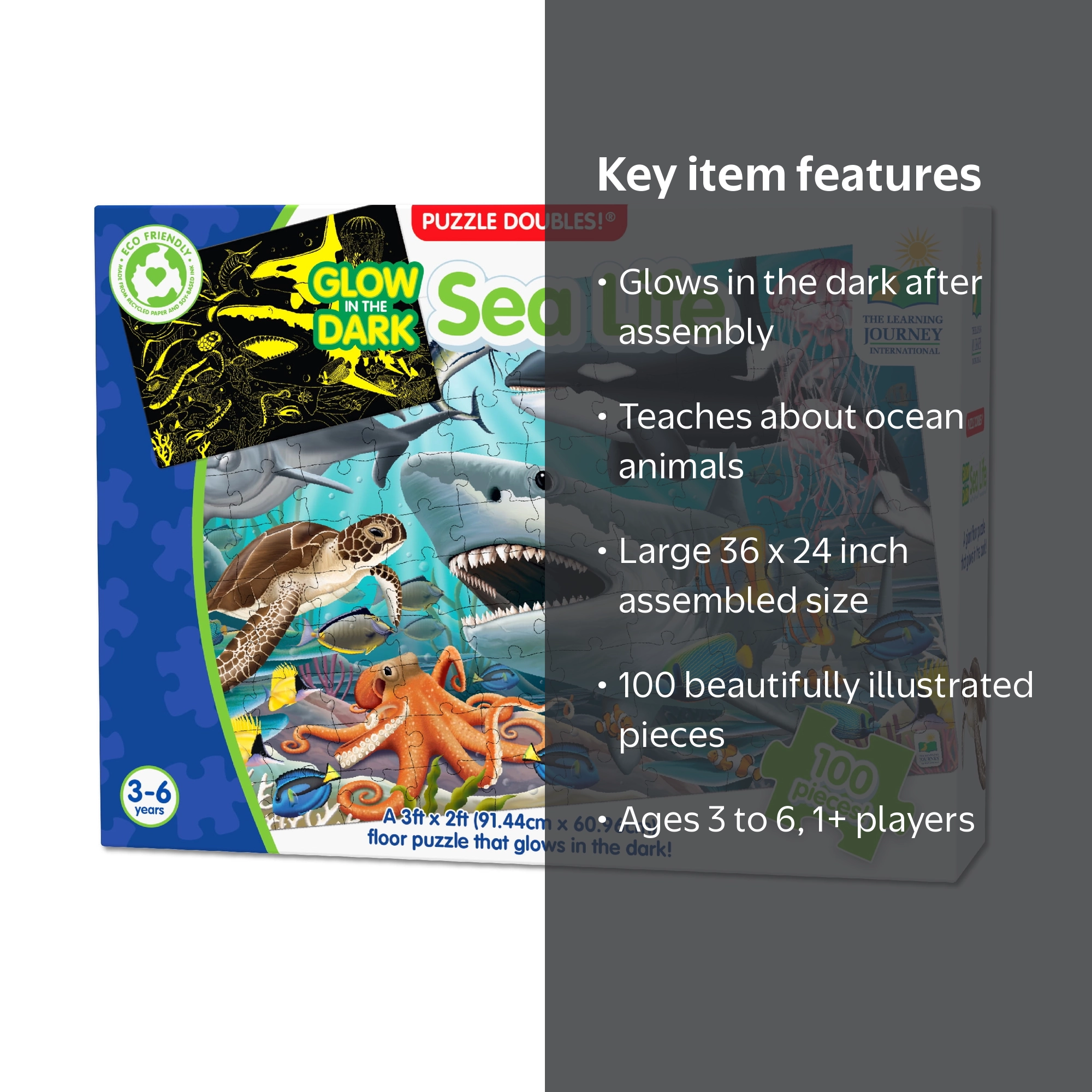 The Learning Journey Puzzle Doubles! - Glow in the Dark Sea Life