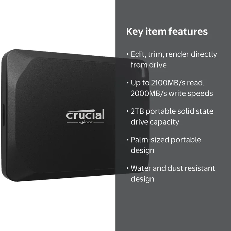 H*o様 crucial X10 PRO 2TB ポータブルSSD Crucial, Portable SSD, 2TB, Up to 2100MB/s Read and Write