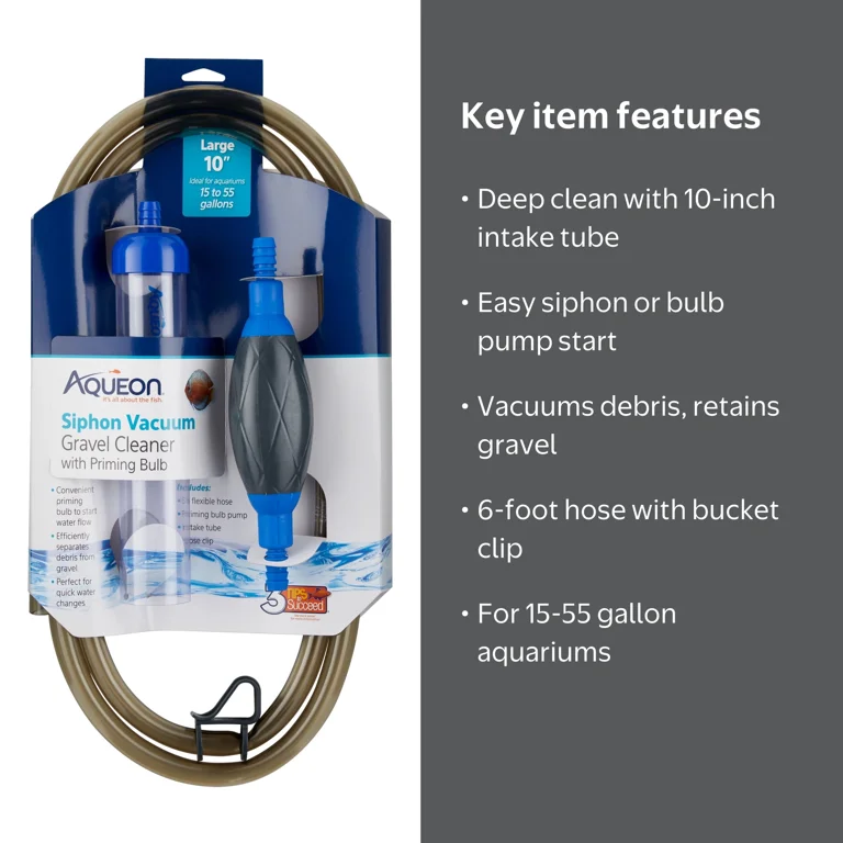 Free Shipping! Aqueon Aquarium Siphon Vacuum Gravel Cleaner with