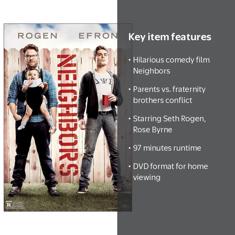 Neighbors DVD, Comedy Movie, 97 mins, Seth Rogen, Rose Byrne