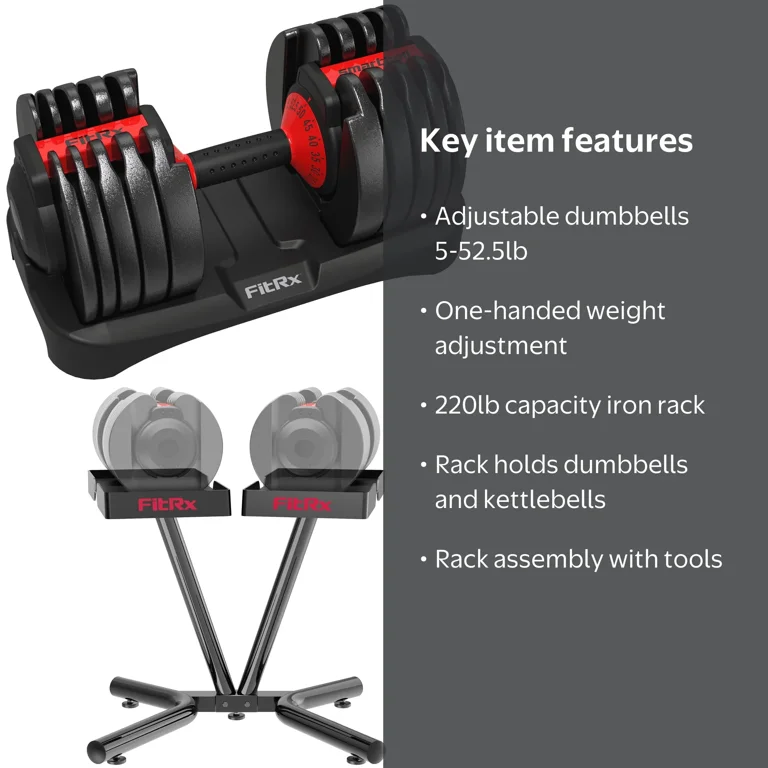 FitRx SmartRack and SmartBells Set, Dumbbell Weight Rack Stand