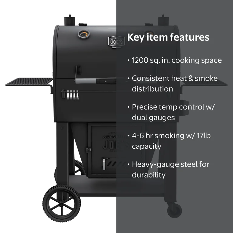 Oklahoma Joe's Marshal Centerbox Smoker, 1200 sq in Cooking Space
