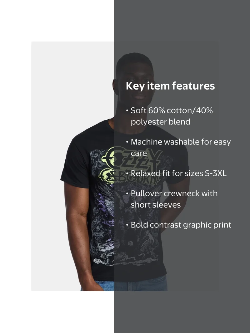 Ozzy Osbourne Men's and Big Men's Ozzy Has Wings Graphic Tee