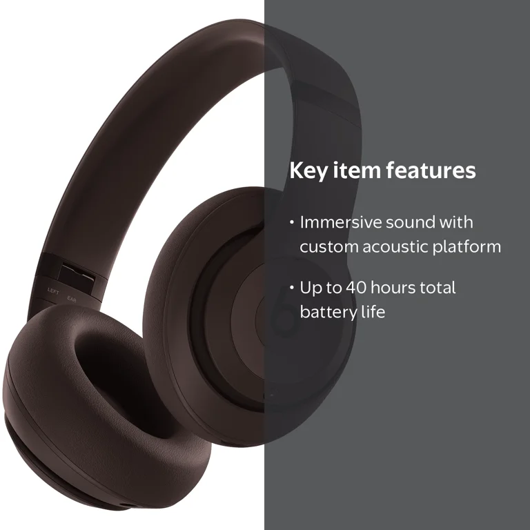 Beats, Studio Pro Wireless Headphones, Deep Brown, 40 Hours
