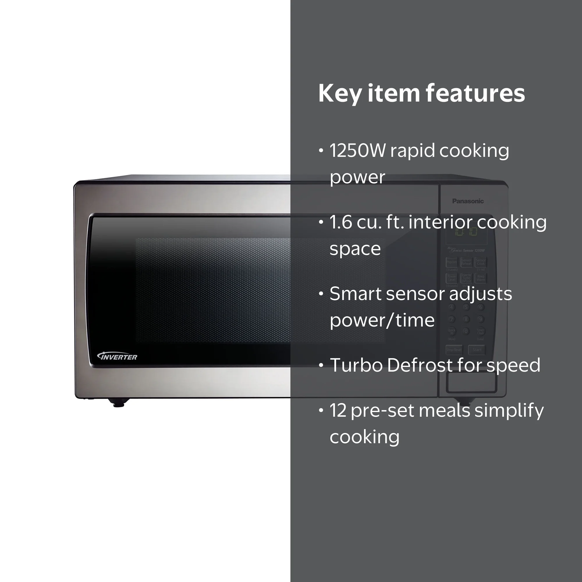 Panasonic 1.6 Cu. Ft. Countertop Microwave with Inverter