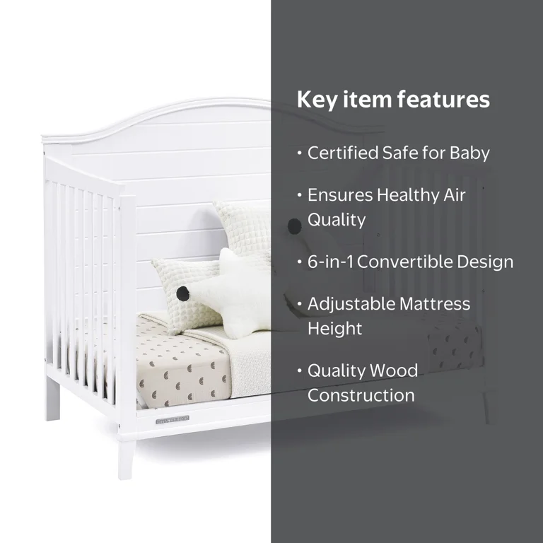 Delta Children Phoebe 6-in-1 Convertible Crib - Greenguard Gold