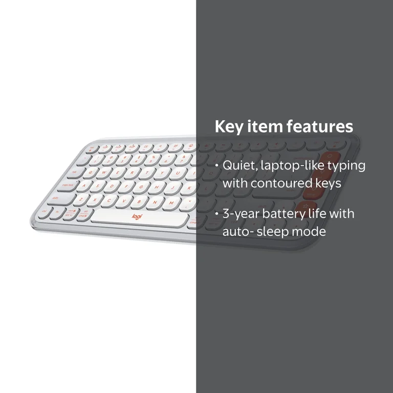 Logitech POP ICON KEYS Wireless Bluetooth Keyboard, Comfortable