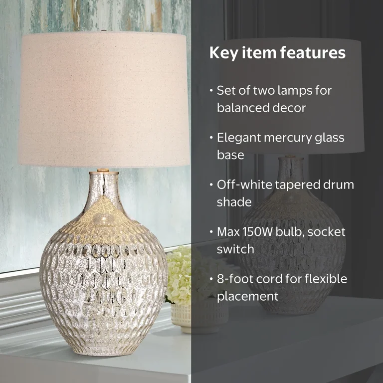 lamp shades mercury glass table lamps set of