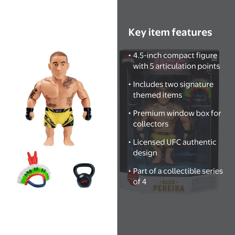 UFC Alex Pereira 4.5 Inch Action Figure with Accessories - Walmart.com