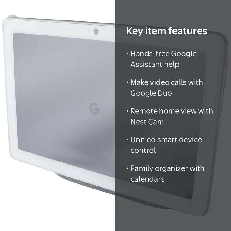 Google Nest Hub Max - Chalk, 10-inch HD Screen, Voice Assistant