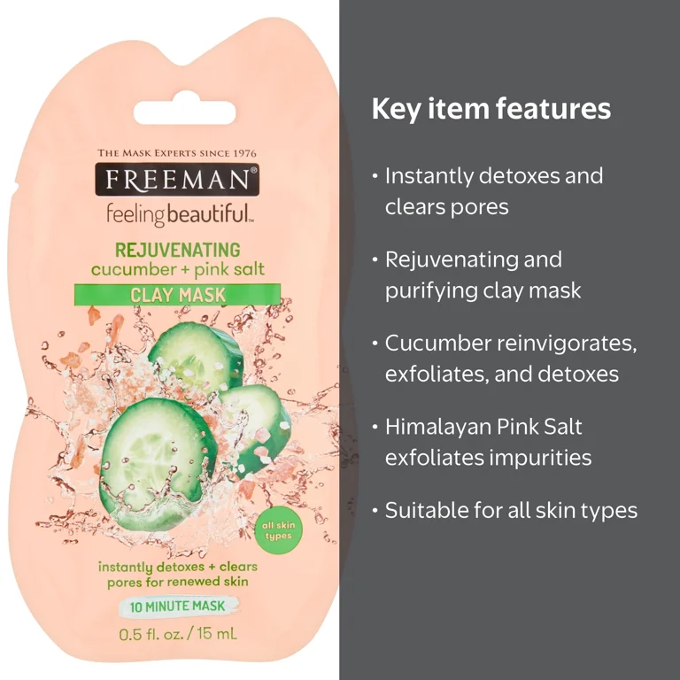 Freeman Beauty Purifying & Clearing Facial Clay Mask, Cucumber +