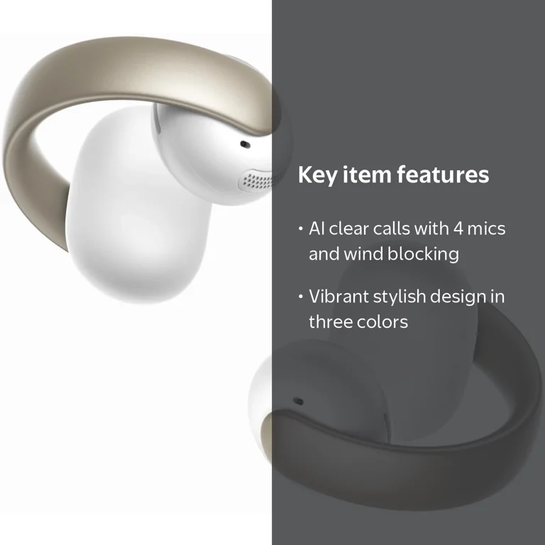 Soundcore AeroClip Open-Ear Clip-on Earbuds, AI Clear Calls, RICH
