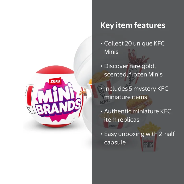 ZURU, KFC® Series 1 Mystery Capsule, 5 Miniature KFC Collectibles