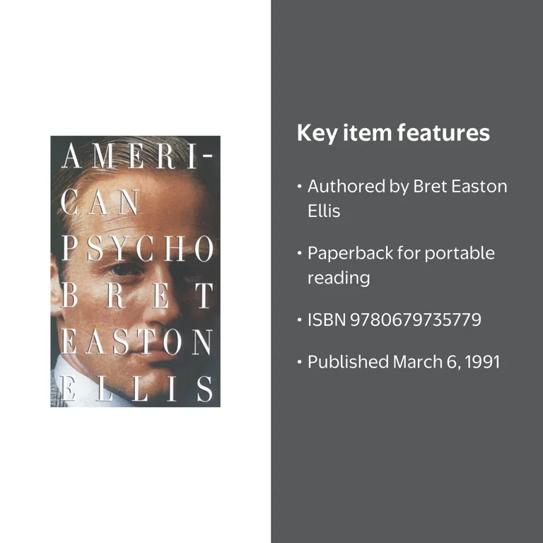 Bret Easton Ellis, Book, American Psycho, Paperback - Walmart.com
