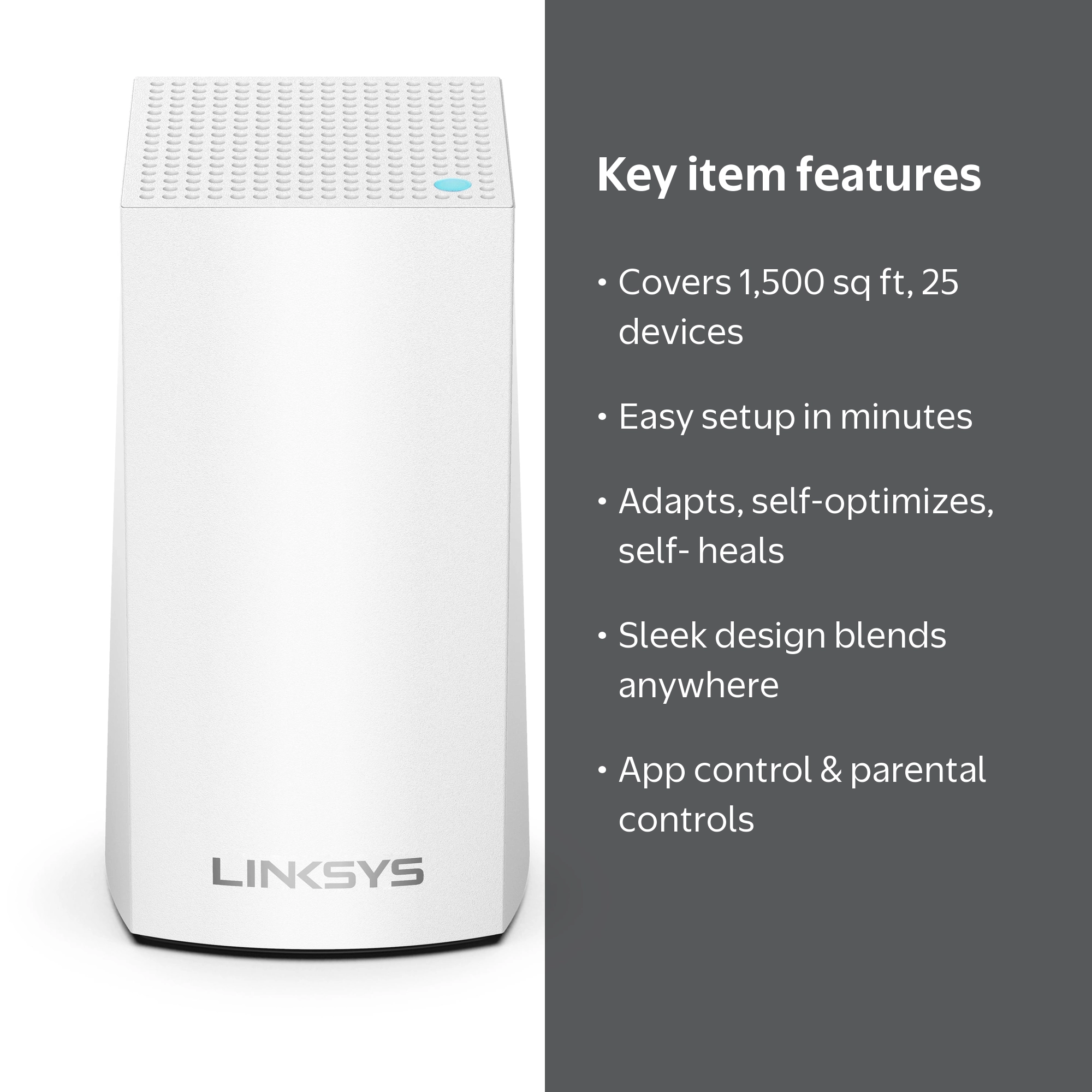 Linksys Velop Dual Band AC1200 Mesh WiFi System | 1 Pack