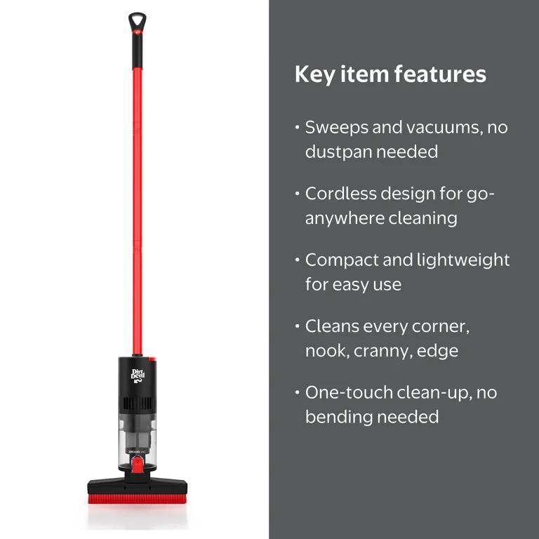 Dirt Devil, Broom Vacuum, BD45000V, Cordless Lightweight Cleaner