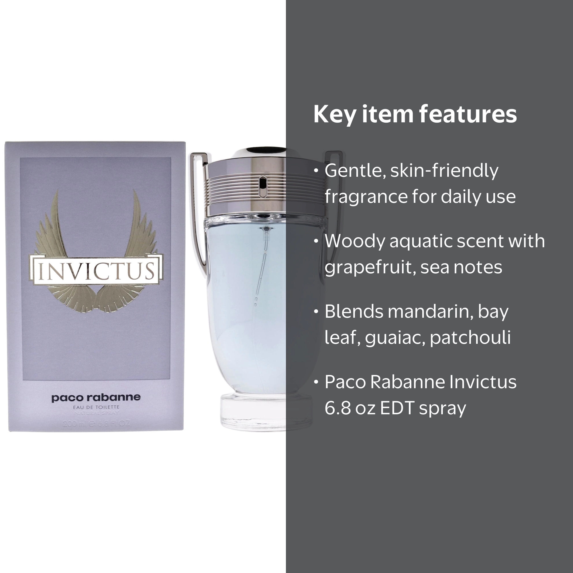 Paco Rabanne Invictus Aqua Cologne for Men - 6.8 oz EDT Spray