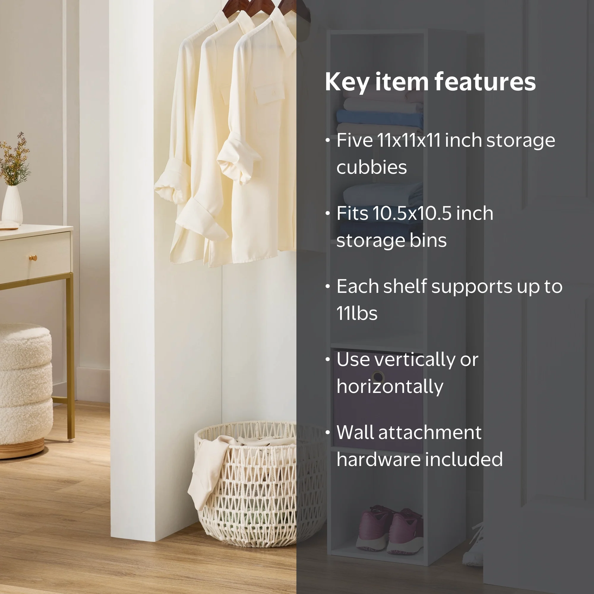 Mainstays 5 Cube Vertical Storage Organizer, White - Walmart