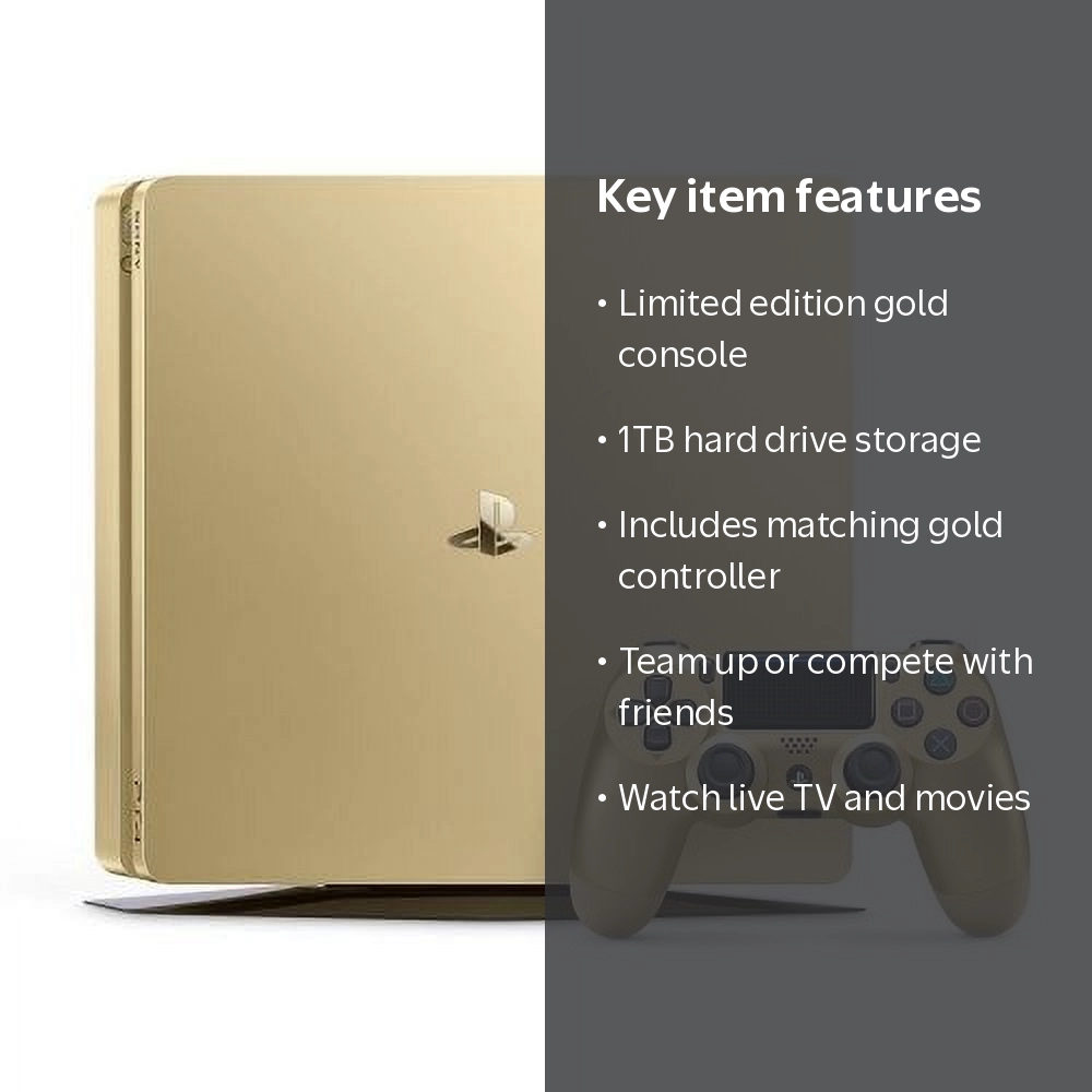 SONY PlayStation4 (1TB) ソフト3本付き Sony PlayStation 4 Slim 1TB Gaming Console Gold 3002189 - Walmart.com