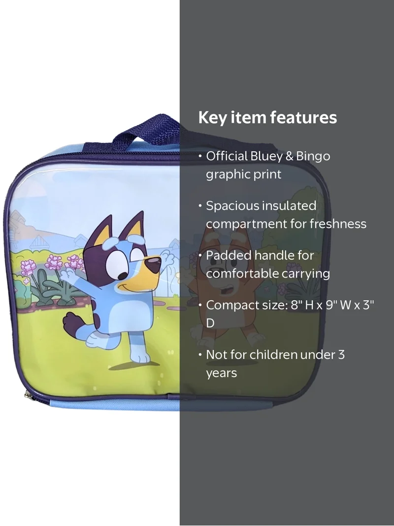 Bluey & Bingo Fun Time Pups Kids Insulated Reusable Lunch Box