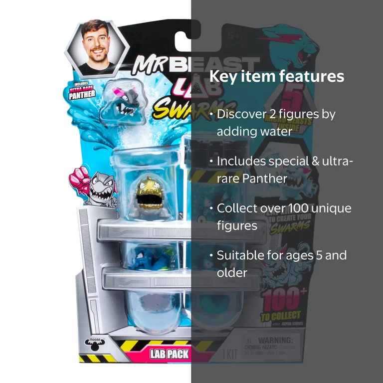 MrBeast Lab Swarms Lab 5 Pack, 1 inch Swarms Action Figures over