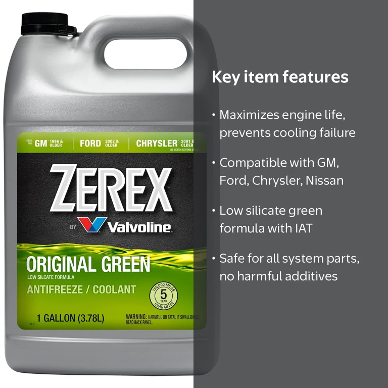 ゲンガー　クリア　グリーン Zerex, Antifreeze and Coolant, Original Green, 1 gal - Walmart.com