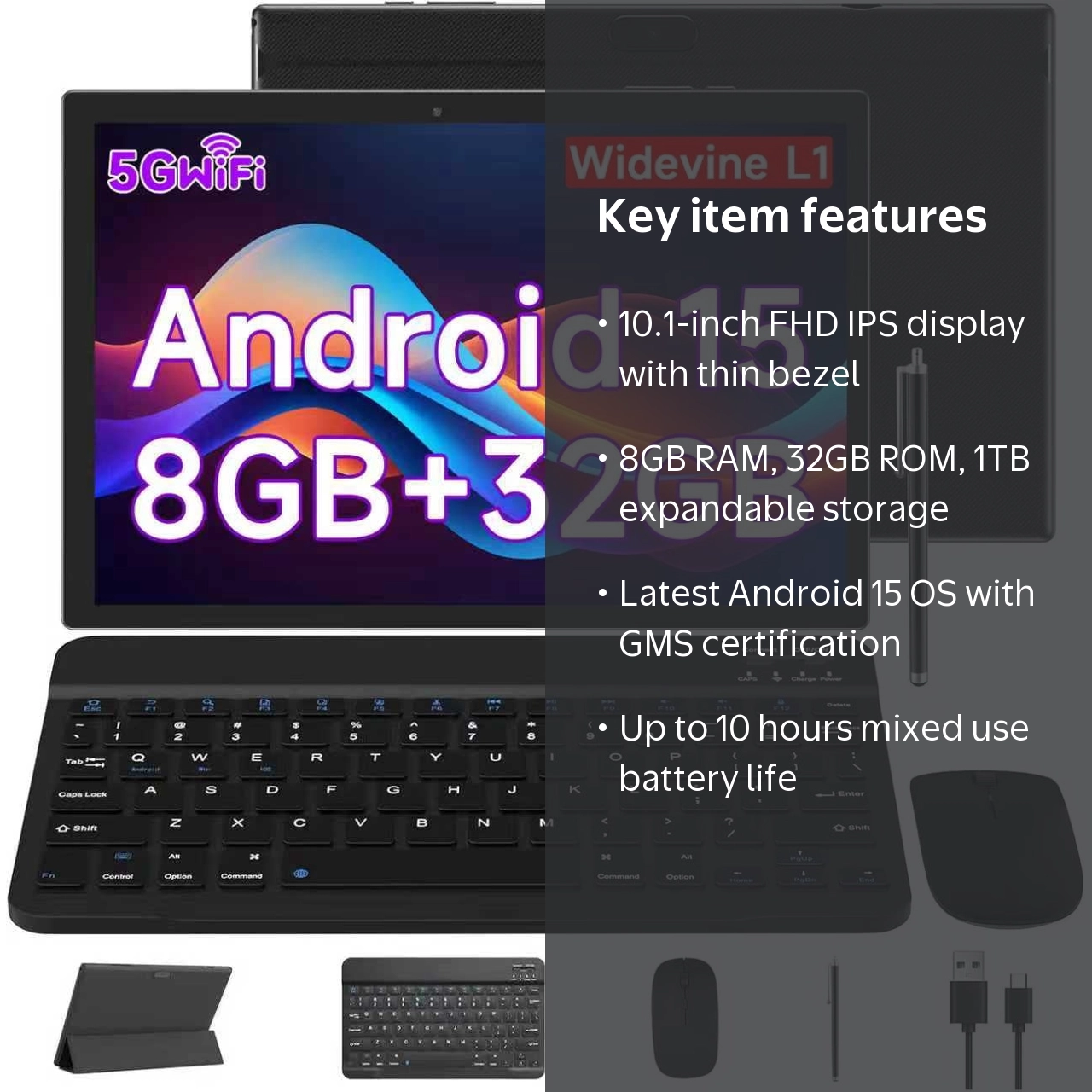 YQSavior, Android 15 Tablet, 10.1 inch, 8GB RAM, 32GB Storage