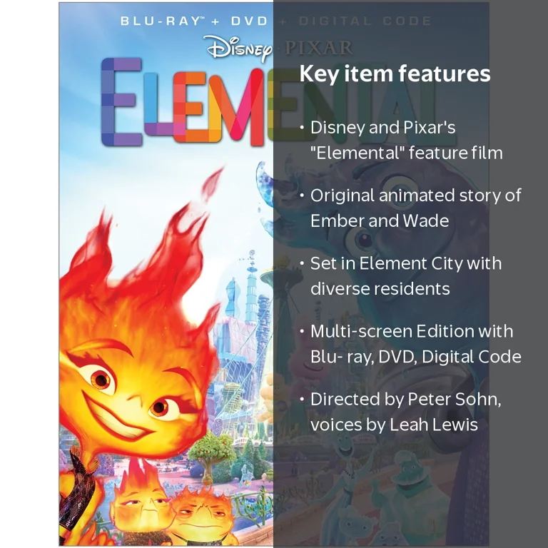Disney Elemental Blu-ray + DVD + Digital Code, Set in Element City