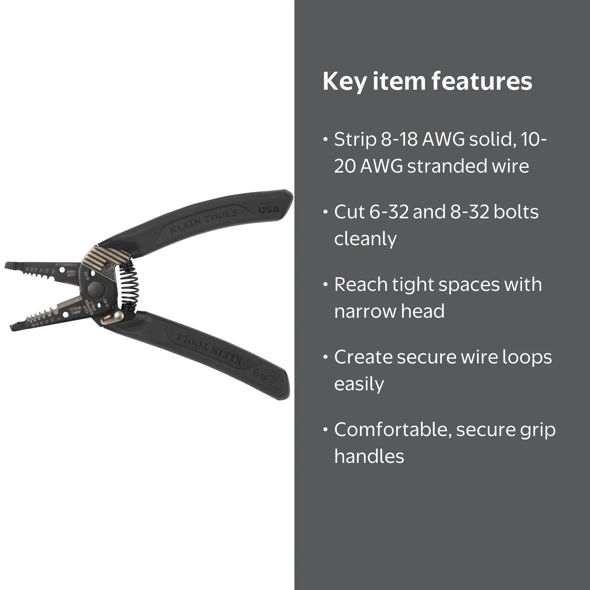 Klein Tools, Wire Stripper Tool, K11095BLK, Limited Edition Black