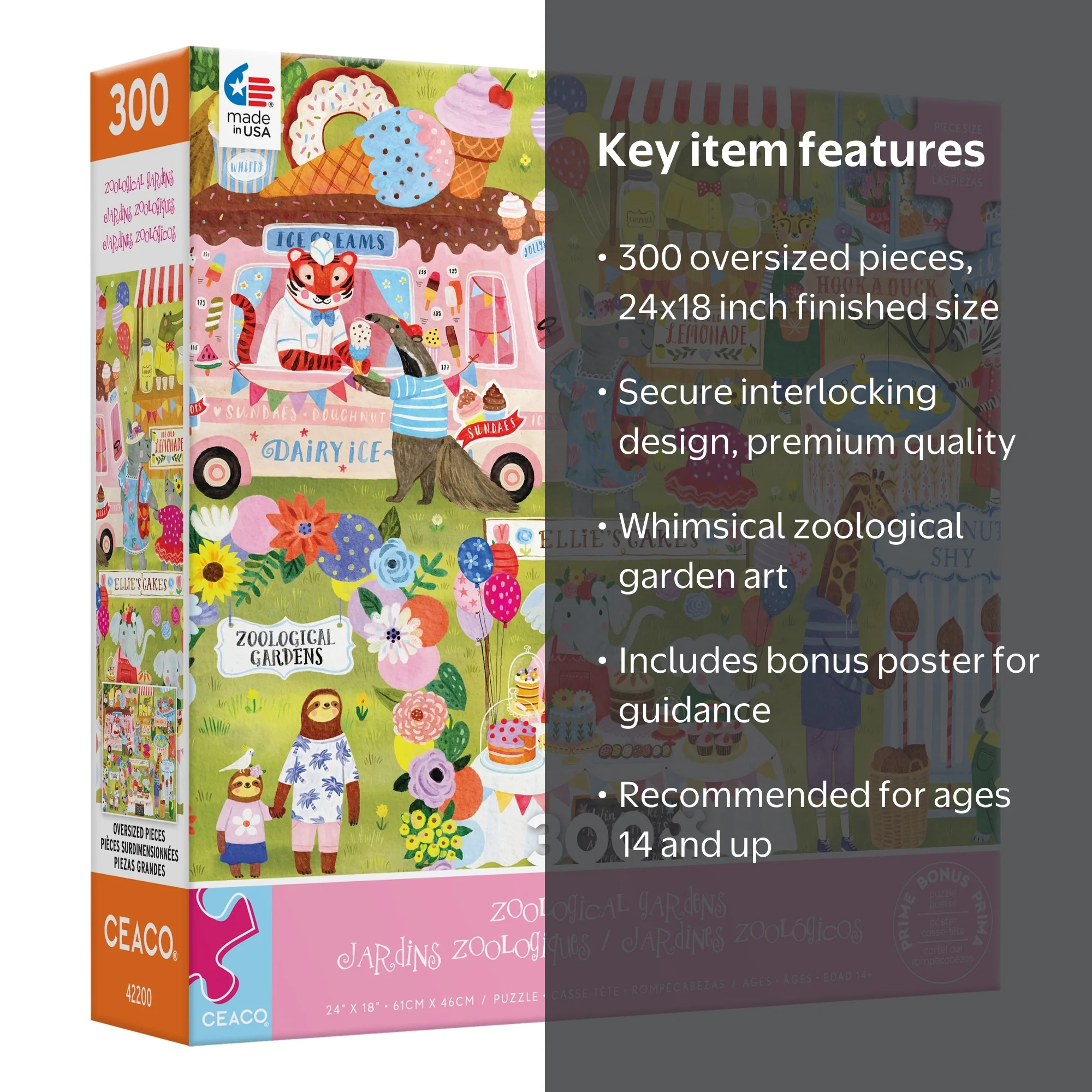 Ceaco Jenny Miriam Zoological Gardens 300-PC Interlocking Jigsaw