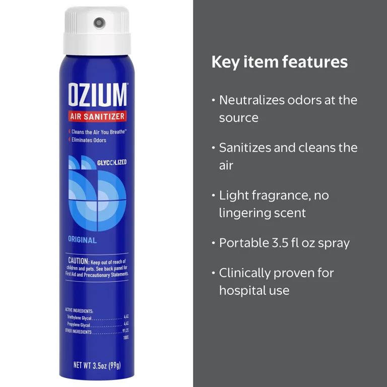 ozium spray for cigarette smoke Air Freshener Original Scent 3.5 fl oz Ozium Outdoor Glycol Ozium Cigarette Smoke Air Sanitizer