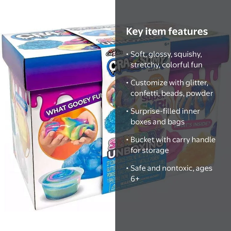 Cra-Z-Art Stretchy Slime, Glitter And Foam Confetti, Multicolor