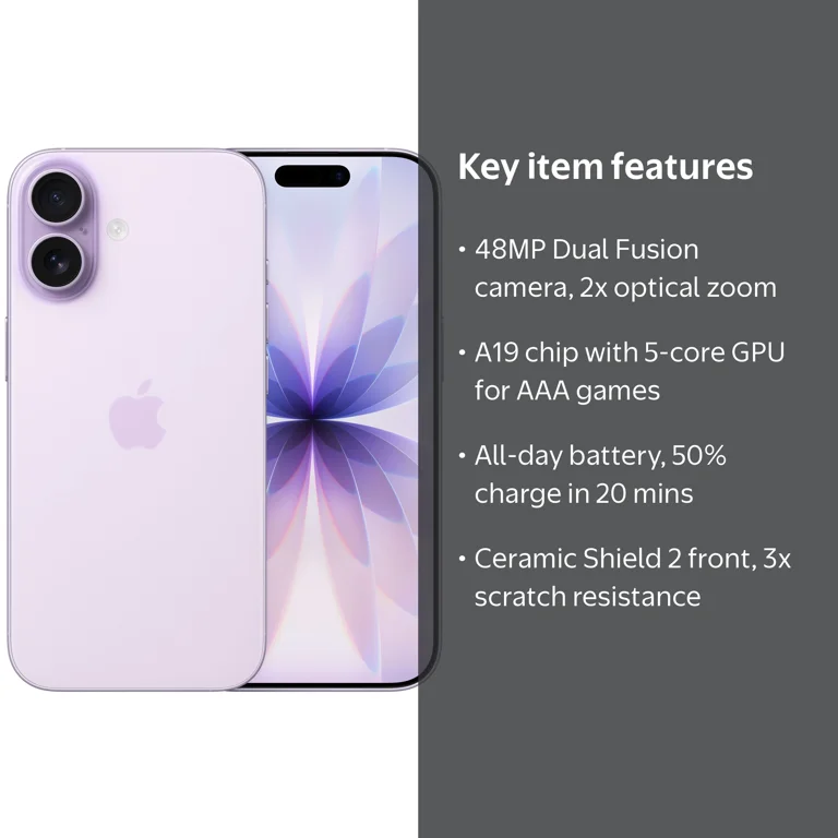 T-Mobile iPhone 17 256GB Lavender - Walmart.com