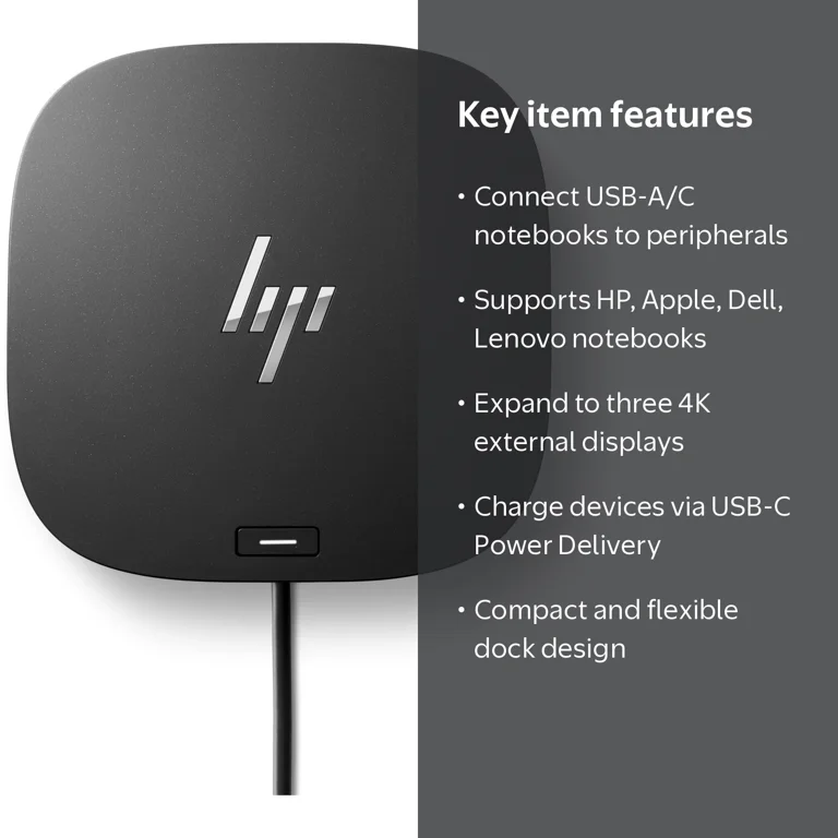 HP Universal Dock G2, USB-C/A, Thunderbolt, Supports 3 Displays