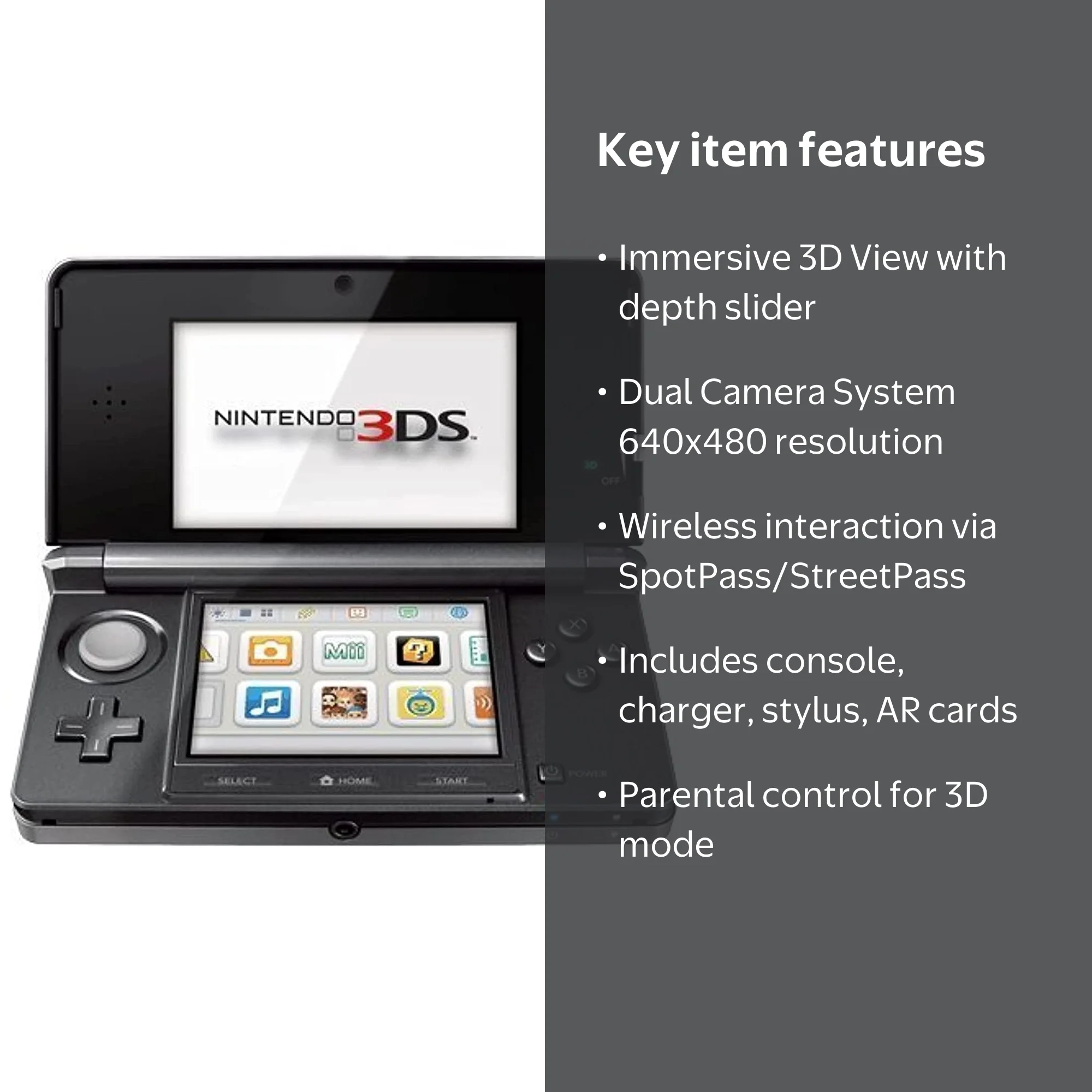 Nintendo Restored Nintendo 3DS Console, Cosmo Black, Includes