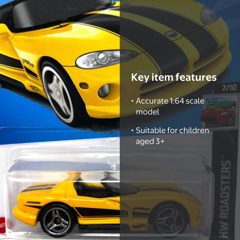 Hot Wheels HW Roadster Dodge Viper RT/10 Yellow - Walmart.com