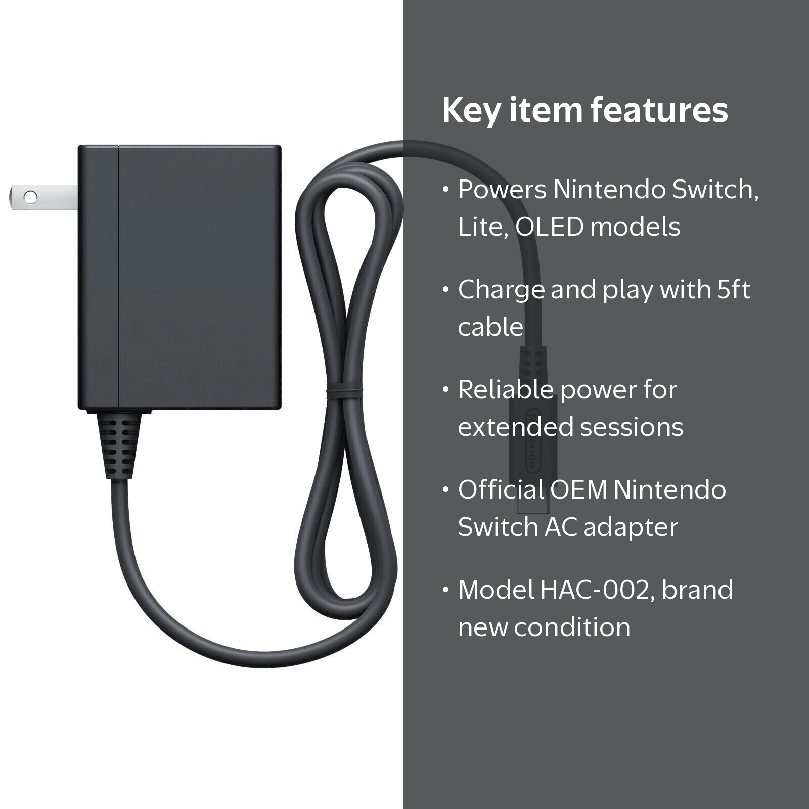 New Official Nintendo Switch +OLED AC Power Adapter Supply OEM