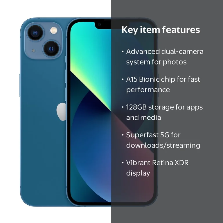 Restored Apple iPhone 13 - AT&T - 128GB Blue - Walmart.com